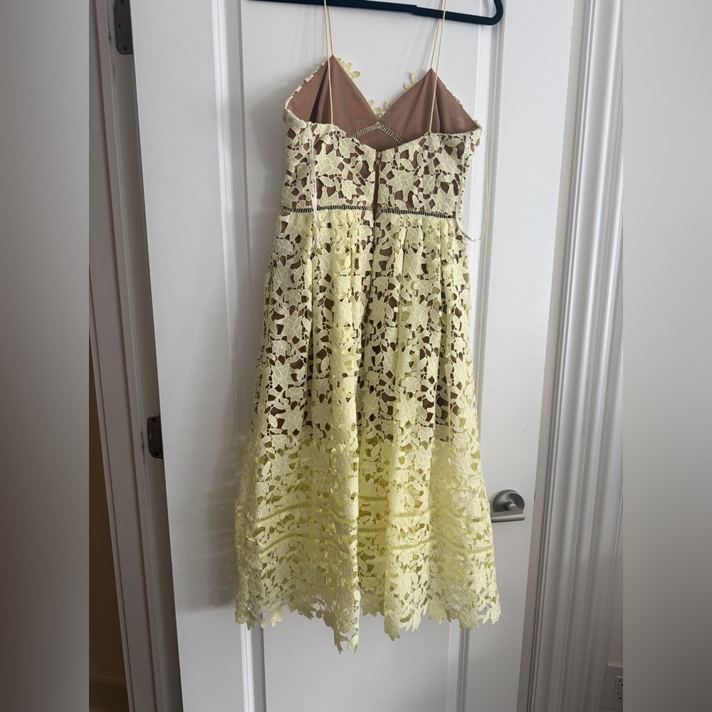 Self-Portrait Azaelea dress size 8 lace nude yellow - Picture 9 of 12